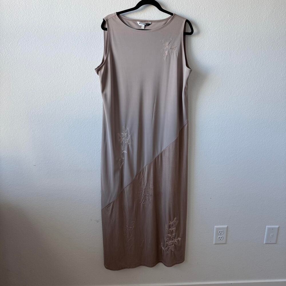 Vintage drop waist grey velvet dress